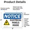Signmission Electrical Panels Inside Sign With Symbol, 5 in W x Rectangle, Vinyl Decal OS-2PACK-NS-D-35-L-11673 - alternate 3